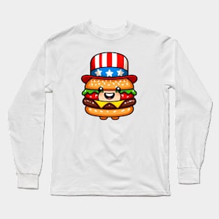 A Whimsical Tribute to American Culture in Cartoon Style T-Shirt Long Sleeve T-Shirt